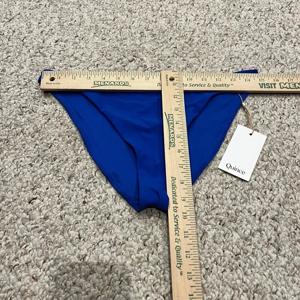 NEW Quince Low Rise Bikini Bottom M Electric Blue Summer Beach Casual
